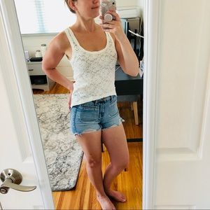 2b Bebe White High Low Top